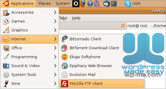 Finding FileZilla in linux