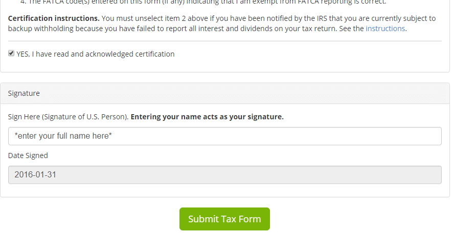 Fill out HostMonster Affiliate Tax form for US individuals - Step 2