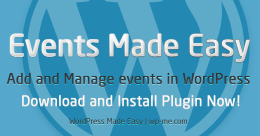 Events Made Easy plugin - Add and Manage events in WordPress