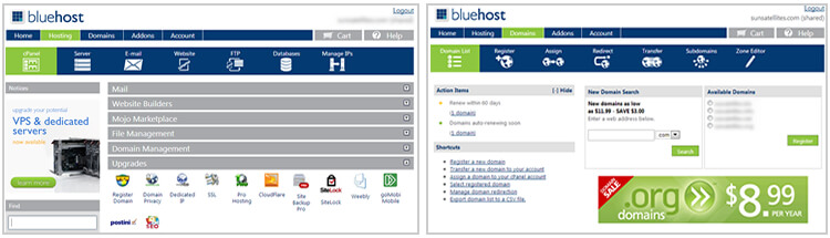 Bluehost Shared hosting for WordPress Review - Bluehost cPanel