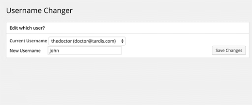 WordPress Username Changer Plugin
