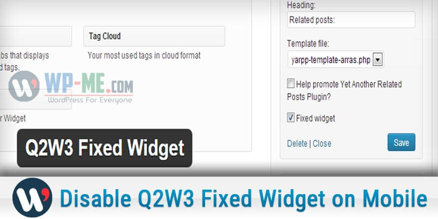 Disable Q2W3 Fixed Widget on Mobile