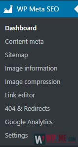 WP Meta SEO menu section