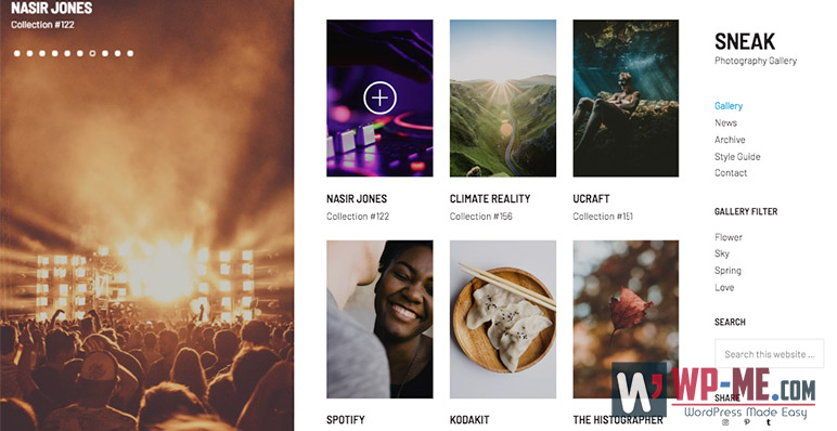 Sneak Photography WordPress Theme